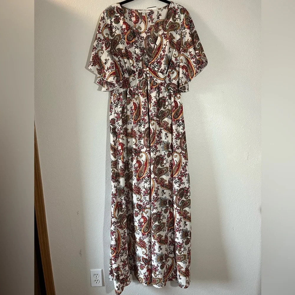 NWT! Bailey Blue Paisley Print Maxi Dress - Picture 2 of 9